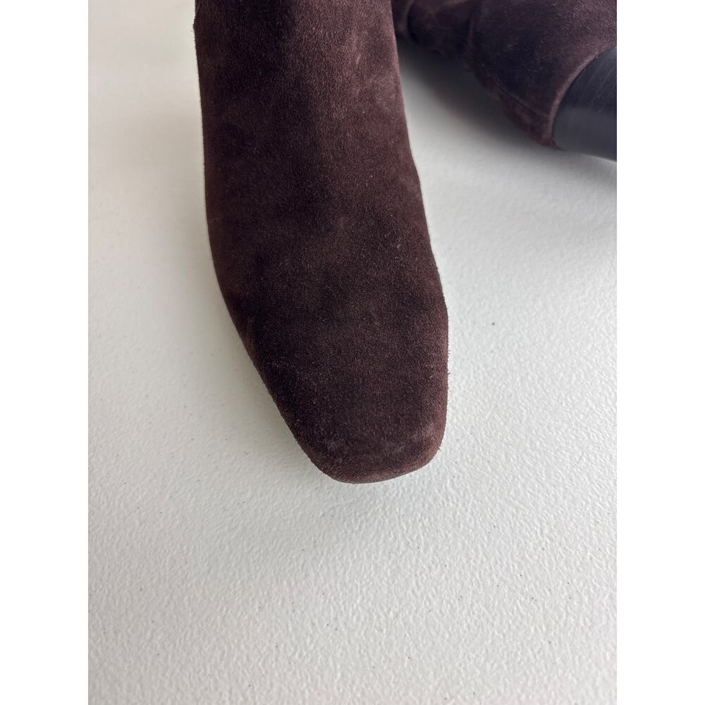 Talbots Chocolate Brown Ruched Suede Boots Size 6 - Picture 10 of 12